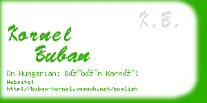 kornel buban business card